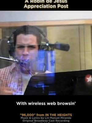 No, not his birthday but any day is a good day to shout-out @Robin De Jesus , so fantastic in CAMP, RENT, IN THE HEIGHTS, LA CAGE AUX FOLLES, WICKED, THE BOYS IN THE BAND, TICK, TICK…BOOM!, WELCOME TO CHIPPENDALE’S… Everything and always.  So happy to say I was in the room where THIS happened, when my @broadwaycom crew and I were invited to capture this song when the original Broadway cast of IN THE HEIGHTS made their Grammy-winning album. A true thrill and career highlight! Check out my link in bio for the full video. #robindejesus #intheheights #broadway #96000 #linmanuelmiranda