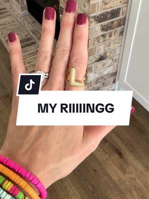 ONLY 5 DOLLARS! Yall! Check out this gold initial ring I got on TT shop! The seller is THE sweetest and the ring is soooooo adorable. I wear it daily! It’s comfortable and adjustable. #jewelry #rings #initialring #tiktokshoppartner #onsale #CapCut 