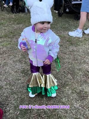 We went to the first parade of the season today💜 #foryou #fyp #mardigras #kingsday #mardigraparade #mardigrasoutfit #lousiana #mardigras2024💜💛💚 