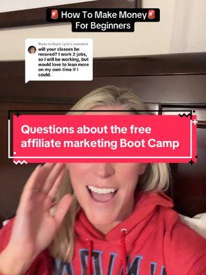 Replying to @Gayle Lynn  comment MONEY if you’re excited to join the free bootcamp. I’m super excited to show beginners how to make money online with affiliate marketing. Share this with all your friends and hit all the buttons (share, repost, save, comment,like) to spread the word##howtomakemoneyonlineforbeginners##howtostartaffiliatemarketing##affiliatemarketingtips##howtomakemoneyfromyourphone