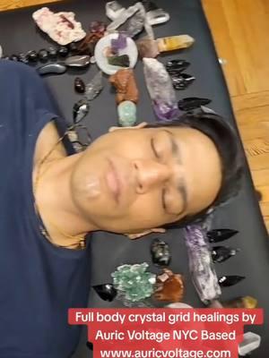 www.auricvoltage.com Full body crystal grid healing experiences buy Auric Voltage NYC Based  #asmr #witchtok #crystals #magic #crystalhealing #crystalgrid 