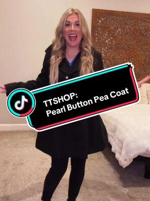 Dress up your outfit with this coat! The pearl buttons are so cute! #peacoat #flattering #dressup #slimming #hourglass #coat #jacket #datenight #work 