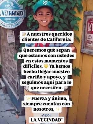 Enviando todo nuestro cariño y apoyo a nuestros queridos clientes de California 💛✨ Estamos con ustedes en estos momentos difíciles. ¡Fuerza y ánimo, siempre cuentan con nosotros! 🙌🏽 #EstamosContigo #CaliforniaStrong #california #wildfires #lasvegas #lasvegastiktok #californiatiktok #restauranttiktok #foodtiktok #lavecindadtiktok @La Vecindad® Cantina @Vanessa Barreat 