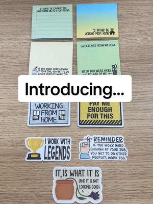 Introducing my newest sarcastic stickers and sticky notes!  #sarcasm #stickynotes #postits #postitnotes #stationery #stickers #officefun #workhumor #coworkerfun #workbestie 