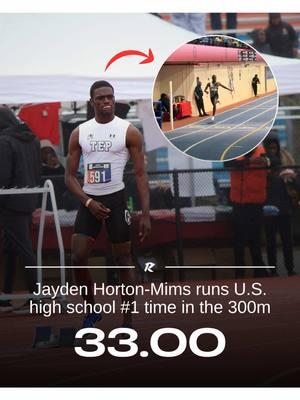 NATIONAL LEADER 🚨 Jayden Horton-Mims goes 33-flat in his indoor season opener at the Refuel with Chocolate Milk Officials HOF Invitational 🔥 His 300m personal best is 32.92 ⏱️ #indoortrack #thearmory #track 