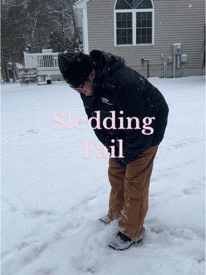 Dad and their great ideas #husband #sledding #snow #dadssledding #hesok #sleddingfail #snowstorm