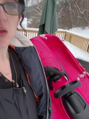 This sled can GO #sled #sledriding #sledding #snow #snowfun #MomsofTikTok #fyp 