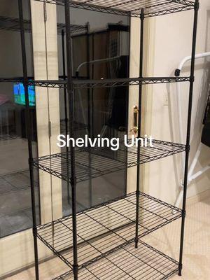 Keep things organized in your home or in your garage with this tiered metal shelving unit. #newyearnewaura #shelves #homeorganization #metalshelves #garageshelves #metalshelving #shelf #storage 