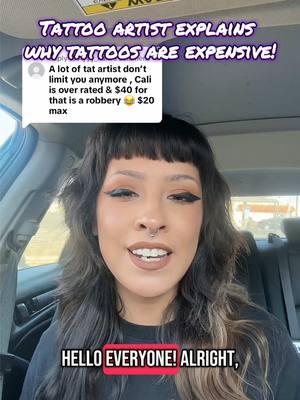 There is so much more to break down but this is a quick recap on only a few reasons why tattoos can be expensive! I would love to explain more and do educational videos about tattoos and the tattoo industry over all ☺️ lmk if you guys are interested!  . #tattoo #tattoos #tattootalk #tattooeducation #viral #viralvideo #fyp #losangeles 