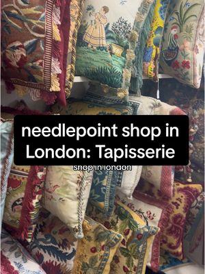 Sorry I left this one in the drafts for so long!!!!!! I meant to do a voiceover and never did. Shopping at British needlepoint shop Tapisserie in London! They have their own handpainted canvases and kit each canvas purchase with wool. I bought the elephants canvas! #needlepoint #ndlpt #needlepointshop #lns #tapisserie 