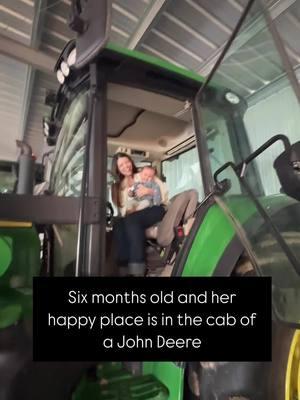 Maybe I shouldn’t be surprised… her mamma would rather drive a John Deere than a Lamborghini. #johndeere #biggreentractor @McKensie Petersen 