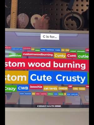 Whats a C word to describe CWB. #customwoodburning #customwoodburningboss #katoot #kahoot #GameNight #funnypost #wtfmoments #OhNo #fypシ゚viral #trendy