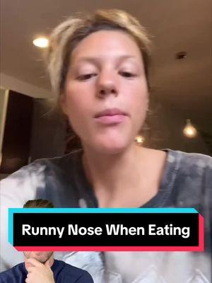 Gustatory rhinitis is a type of non-allergic rhinitis triggered by eating certain foods, particularly those that are hot, spicy, or temperature-extreme. It occurs when the parasympathetic nervous system overstimulates nasal glands, leading to a runny nose or postnasal drip during or after eating. Unlike allergic rhinitis, it isn't caused by an immune response, and the symptoms are typically short-lived. Managing gustatory rhinitis can involve avoiding trigger foods or using anticholinergic nasal sprays before meals if symptoms are bothersome. #runnynose #rhinitis #congestion #allergies #toodallergies #healthtips #explained