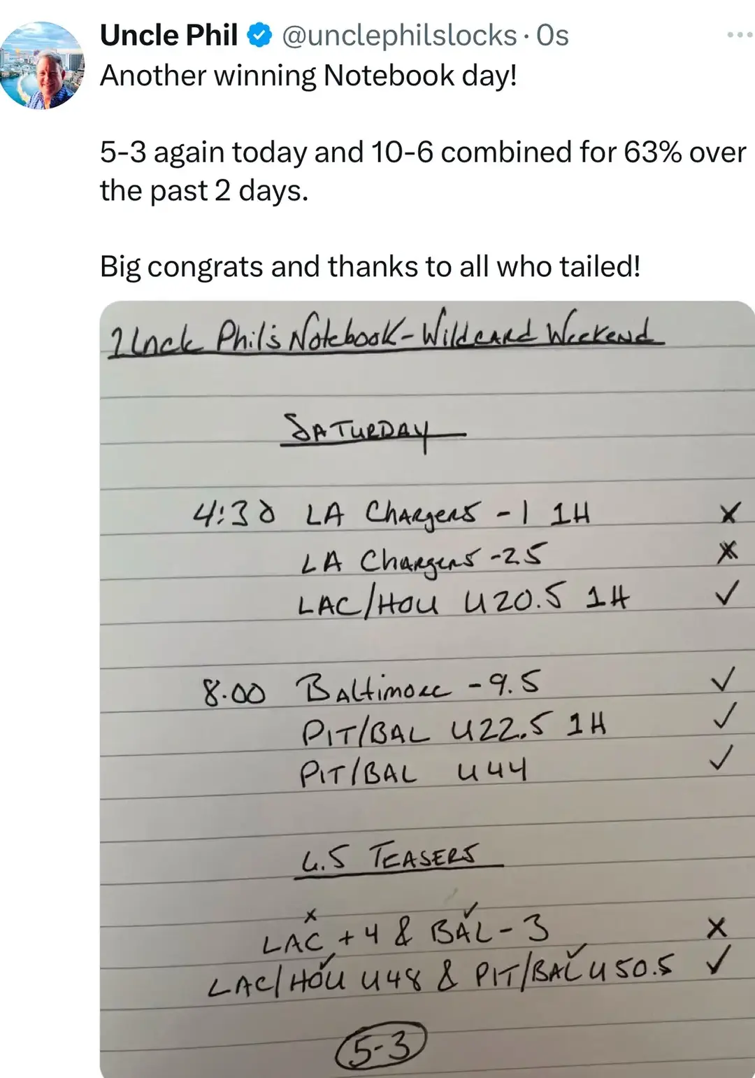 Still not too late to jump on board the Playoff Notebook! #sportsbetting #sportsbettor #Vegas #handicapper #unclePhil #Locks #sportsgambling #NFL #wildcardweekend #ROLLING #cfbplayoff #CollegeFootball #cfb 