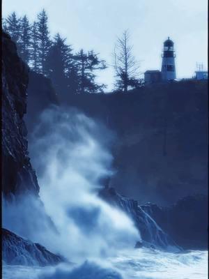 Spending my morning, standing on Waikiki Beach capturing these awesome views of the waves crashing into the mountain during king tides with the lighthouse in the background at Cape disappointment #fyp #oceanwaves #pnw #kingtides2025 #beautiful #CapCut #waves #nature #lighthouse #waikikibeach #capedisappointment 