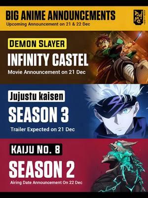 New season and movie coming up this year! 🎉🎬  ♧𝙁𝙤𝙡𝙡𝙤𝙬 𝙢𝙚 𝙛𝙤𝙧 𝙢𝙤𝙧𝙚♧ . . #demonslayer #JujutsuKaisen #kaijuno8 #onepiece #hellsparadise #gintama #bleach #elusivesamurai #yozakurafamily #bluebox #dragonball #chainedsoldier #dandaddan #haikyuu #oshinoko #chainsawman #spyxfamily #myheroacademia #movies #entertainment 