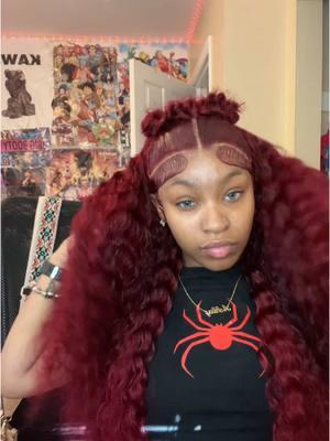 Part 2/2: Love this hot hairstyle with @Hedyhairamazon 13x6 deep wave lace frontal wig#13x6burgundydeepwavewig#hedyburgundywig#hedy99jwig#hedyhairamazon#99jwig#burgundywig#hairstyles #hairstyleideas#amazonwig#amazonwigfinds