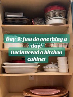 Day 9: Just do one thing a day! Decluttered the serving dishes cabinet tonight.  #justdoonethingaday #newyearorganization #declutter #declutterwithme #decluttermotivation #motivationalvideo #homeorganization 