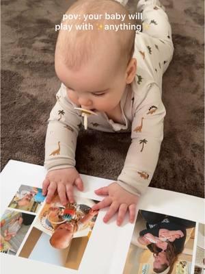 Babies really are like cats, they would prefer the box rather than the toy that came inside 🤦🏼‍♀️ #photobook #mixbook #newmom #babybook #baby 