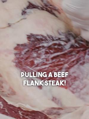 Pulling a Beef Flank Steak 🔪 #foryou #fyp #beef #steak #flanksteak #butcher #butchering #thebeardedbutchers