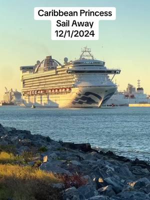 Caribbean Princess sets sail from Port Canaveral as she becomes the first Princess ship to home port in Port Canaveral! #caribbeanprincess #princesscruises #portcanaveral #cruiseship #cruisetok #cruiselife #fyp 