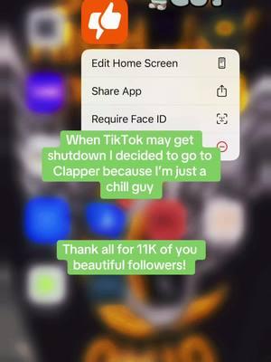 @thatloney89bravo on Clapper! It’s like TikTok…I want to say from the bottom of my heart…I appreciate all 11K of you! #thankyou #followers➕ #tiktokban #clapper #follow #me #there #immaheadout #endofanera #funnyvideo #newapp #fyp #fy #viralvideo 