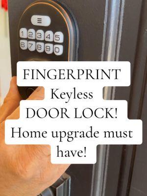 Smart fingerprint door lock! We’ve been wanting one of these so bad for a long time and this is a game changer. You can use a code or use your fingerprint and we’re having to worry about finding your keys or losing your keys and not being able to get into your home. Safety first. #fingerprintdoorlock #doorlock #doorlocks #keylessentry #keyless #homesafety #homesecurity #homerenovations 