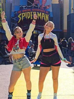 What if we wore matching spider outfits at Universal??  @Halcybella @Universal Destinations @Marvel Entertainment  #universalstudios #universalstudiosorlando #universal #spiderman #spidergirl #spidergwen #cosplay #dance #ootdinspo 