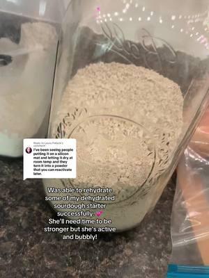 Replying to @Laura Pollack feeling pretty accomplished right now - not gonna lie! Lol #simplyimperfect #sourdough #sourdoughstarter #dehydratedsourdoughstarter 