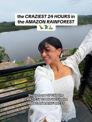 how many animals / insects did you count in this VIDEO!? 🦦🐊🐸 what a FULL DAY of activities in the Amazon Rainforest LOOKS LIKE: ✨ hike up to an observatory deck to see all kinds of toucans, parrots, monkeys, sloth 🦥  ✨finding tree frogs, lizards, centipedes on the ground flood or the jungle 🦎 🐸  ✨ a boat ride back to your villa with a CAIMAN literally RIGHT NEXT TO YOU 🐊 ✨ PIRANHA FISHING 🎣😳 ✨a RARE SIGHT OF RIVER OTTERS FEASTING 🦦🐟 (with a mama and child ENCOUNTER - such a precious sight 🥹) I had the chance to explore the beauty of the Amazon Rainforest with @Napo Wildlife Center @Napo Cultural Center and this was definitely a bucket list destination checked off ✅  let me know if you have any questions about my Amazon experience !! 💖🐸 . . . #amazonrainforest #amazon #amazonforest #rainforest #rainforests #ecuadoramazing #ecuadortravel #ecuador🇪🇨 #cocaecuador #napowildlifecenter #travelblogger #travelgram #instatravel #wildlife #traveltips #traveler #travel #travelingram #travelling #ecuador #traveldestination 