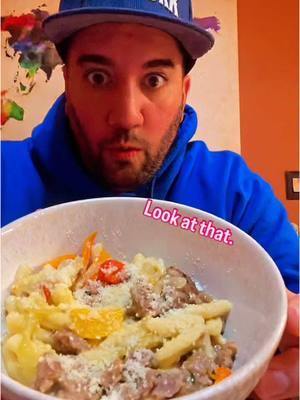 Italian Feast Pasta Dish in a white sauce @Bruzzese’s Italian Gourmet patties with cavatelli in a white sauce.  #gavatelli #cavatelli #cheeseandparsleysausage #italianamerican #statenitaly #statenislandchef #sausageandpeppers #italianfeastdish