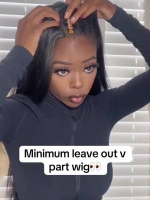 Minimum leave out v part wig👀Wig name: ULW331 in bio link! #vpart #glueless #leaveout #vpartwig #hairtutorial 