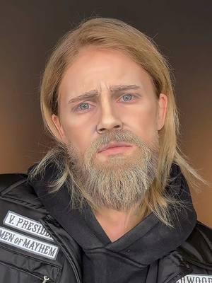 Cosplaying Jax Teller from SOA, aka Sam Crow SAMCRO. My type 🫢  #samcro #jaxteller #charliehunnam #cosplay #makeuptutorial #makeup 