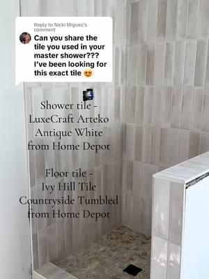 Replying to @Nicki Miguez I love it!! Can’t wait to see everything come together! I got gold shower head/faucet, I’m hoping it looks good together! #showertile #newhomebuild #homedesign #masterbathroom #masterbath #mastershower #homedepot #dreamhome #homebuilder #4122wm #fyp #alabamahome 