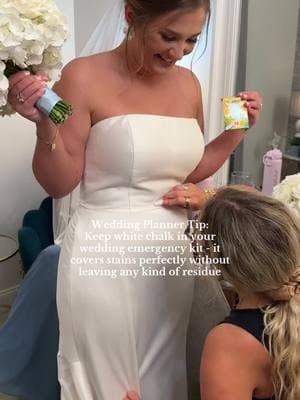 My number one wedding tip (as a wedding planner) - always keep white chalk on hand for wedding days! #wedding #weddingemergencykit #weddingday #weddingmusthave #weddingemergencykititems #weddingplannertip #weddingplannertips #chalk 