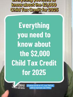 Everything you need to know about the $2,000 Child Tax Credit for 2025. #childtaxcredit #taxrefund #2025taxseason #taxseason #MomsofTikTok #singlemom #singlemomlife #tax #taxes #parentsoftiktok 