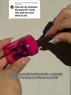 Replying to @user8072931300968 Our sharpener is back in stock—perfectly designed to keep your liners on point! ✏️ This sharpener works well with most makeup pencils. A great addition to your makeup bag. #sharpener #Eyeliner #makeup #personacosmetics  