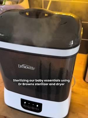 I thought this washed the bottles too but still happy that we have an easy way to sterilize our baby essential items #baby #sterilizer #bottles #drbrowns #clean #firsttimemom #newborn #brezza 