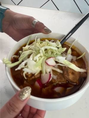 Make pozole rojo with me                            #pozole #pozolerojo #fypシ #soupseason #caldoparaelfrio #makepozolewithme      INGREDIENTS  (I measure with my heart, to taste)  -2lb pork ribs  -4lb pork butt  -garlic head -whole onion  -3 bay leaves  -árbol chile  -chile guajillo -chile ancho  -cumin  -oregano  -chicken bullion -salt   -can of white hominy  