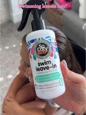 My girls have swimming lessons once a week, this is how I protect the hair from all the swimming pool chemicals, then after the class they get showers!  #haircare #swimminghairstyle #hairstyles #hairpeoducts 