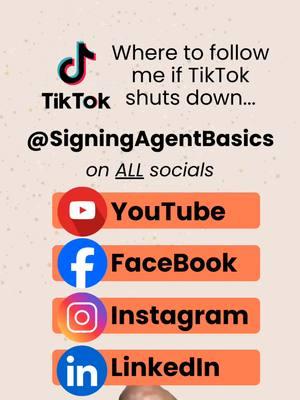 🚨 Important Update for My TikTok Fam! 🚨 As you may have heard, TikTok might be banned in the U.S. starting January 19th. 😱 This means we may not have access to this platform anymore. But don’t worry—I’m not going anywhere! You can still find me sharing all the tips, tricks, and guidance you need to become a successful notary loan signing agent on YouTube, Facebook, Instagram, and LinkedIn under the username @SigningAgentBasics!  And if I join any new platforms (like Fanbase, Lemon8, etc.), I’ll be using the same username there too! 👉 Please follow me on ALL my other social media accounts so you won’t miss a beat! Let’s stay connected and keep working toward your signing agent success together! 💼🚀 #notarytip #signingagentbasics #publicnotary #notarypubliclife #notarymentor #notaryboss #signingagenttraining  #mompreneur #signingagent #notarysigningagent #loansigningagent #sidehustle  #notarytok  #capcut #Meme #MemeCut #memenatal #CapCut 