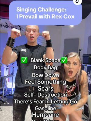 Clearly me and @rexcox_ did our homework on @I Prevail 😎 We have less than one month until we release new music… I am SO excited dude.  Did yall do well or did we beat you out?  Comment 💣 if you finished the challenge! #metal #vocals #scream #music #song #sing #singer #singing #metalhead #blegh #fyp #foryoupage #foryou #foryourpage #heavy #heavymetal #metalgirl #metalmusic #metalcore #metalgirls #womeninmetal #iprevail #ericvanlerberghe #brianburkheiser #bowdown #songchallenge #truepower #uncured #rexcox 