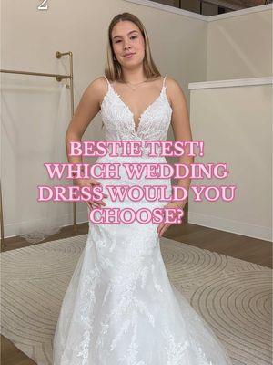 Time to test your bestie - send this to them and see if they can guess your favorite wedding dress 🤍  Dresses available at Bon Bon Belle - Madison 🕊️  #Weddingdressshopping #weddingdress #2025bride #bonbonbelle #wibride #weddingdressinspo #2026bride #pickaweddingdress #bestie #tagyourbestfriend bridal shop, wedding dresses 