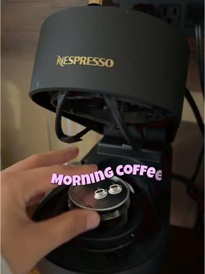 My Nespresso is my new favorite thing☕️☕️ #morning #morningcoffer #nespresso #blackmattenespresso #limitededition #biancodoppio #coffeetiktok #coffeerecipes #viral #icedcoffee 