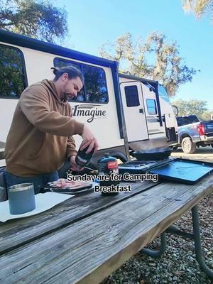 Camping Breakfast are always superior. #rvcamping #campingmeal #rvliving #rvcooking #rvlife  #campingbreakfast #rv #campingcooking #campstove 