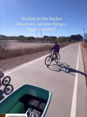 “The best time of year! We put in 9 miles!!! And the bucket was perfect for the tired kid and their bike and all our stuff!”  #bucketbikeadventures #madsencycles #familybikerides #familybike #cargobike 