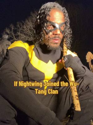 Nightwing with the Wu-Tang Clan 🐝 #fyp #nightwing #wutangclan #collaboration #wutang #oldschoolmusic #oldschoolhiphop #wutangshaolinstyle #fypシ #foryoupage #dcuniverse #batman #xybza #fun #cosplay #nightwingcosplay #blackcosplay #blackcosplay #curlyhair #curlycosplay 