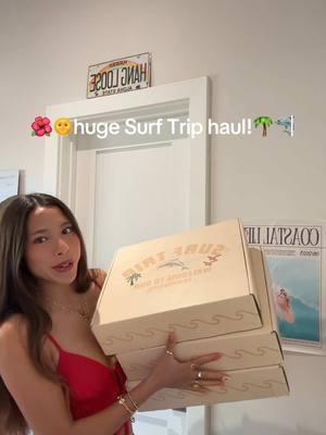 Huge @Surf Trip Haul!🌴🦈🌺🌞🐚#viralvideo #vibe #surfergirl #beachgirlroom #Summer #summertok #floridacheck #fyp #summervibes #surftrip #haul #bighaul #TikTokShop #surfergirls #vibes #viral #foryoupage 