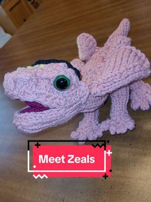 Replying to @weavesnrings Meet Zeals! the one eyed pink baby dragon #allwithnopattern #zealsthedragon #pinkdragon 