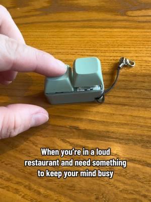 When you’re in a loud restaurant and need something to keep your mind busy… #fidget #fidgets #fidgettoy #fidgettoys #fidgetfun #keyboard #keychain #keychains #sensory #sensoryissues #sensoryoverload #sensorytoy #sensoryplayideas #sensorytoys #stresstoy #stresstoys #clicker 